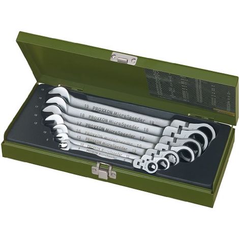 Set di 7 chiavi a cricco MicroSpeeder con snodo Proxxon 23068 (1/2)