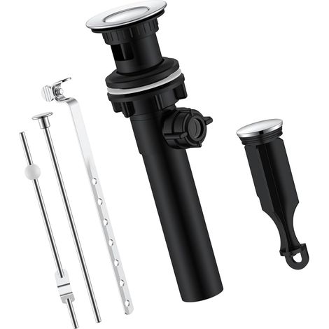 Pop-up-Waschbeckenablauf aus Stahl mit Hebestange für schnelle Entwässerungen, erosionsbeständig, für 3,5 cm und 4,5 cm Abflusslöcher (1/5)
