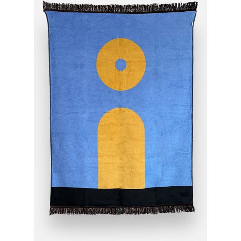 Couverture en coton exclamation Bleu miel (1/4)