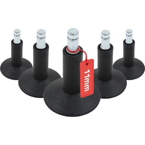 5X Planeur Goupille 11mm Stand Pieds en Plastique Pieds Chaise de Bureau Planeur, pour Tous Les Étages (1/4)