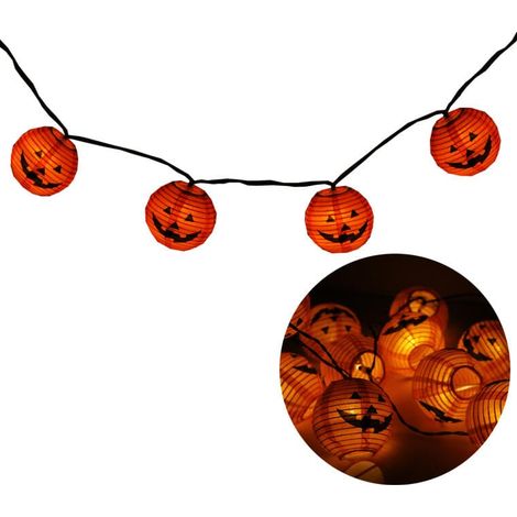10 luci decorative a LED a forma di zucca, alimentate a batteria (1/5)