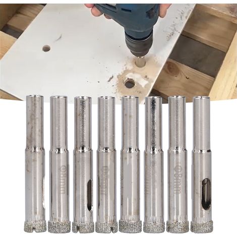 Caractéristiques du foret à carrelage/outil d'ouverture de trou pour verre : 8 mm (1/5)