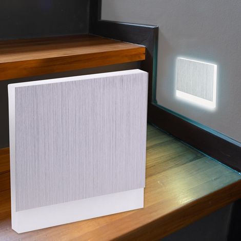 LED Treppenleuchte eckig Alu-gebürstet - Lichtfarbe: CCT 1,5W - Lichtaustritt: Orbis (1/5)