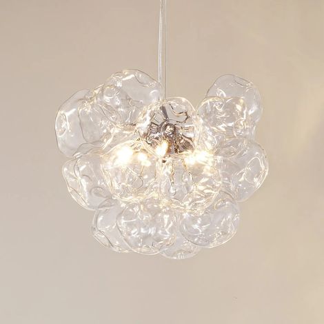 [GEBRAUCHT] B-Ware Lucande Hängeleuchte Pendelleuchte Diborah Glasleuchte Klar ø 43 Cm G9
