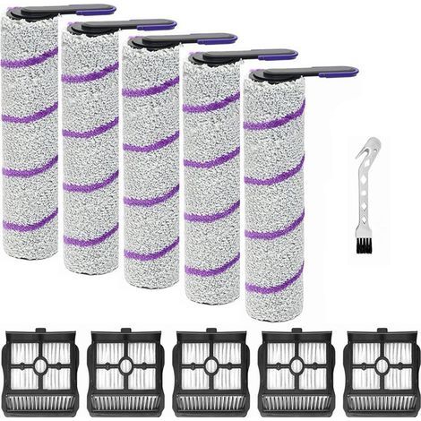 Ersatzwalzenbürste für Rowenta X-Clean 10, Zubehör für Narwal S20 Pro Nass- und Trockensauger, 5 Bürstenwalzen + 5 Filter + Reinigungsbürste (1/5)