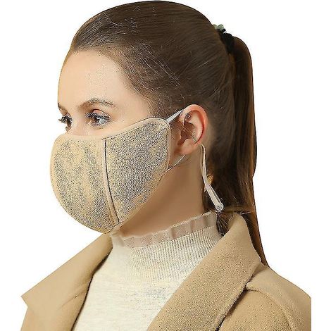 Masque d'hiver thermique coupe-vent pour femme, couleur camel (1/4)