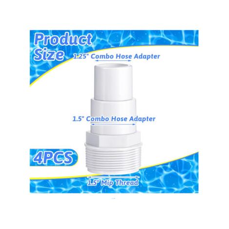 Adaptateur de Tuyau Combiné Universel 1.25/1.5" pour Piscine – Compatible avec le Raccord de Skimmer Hayward SPX1091Z (1/3)