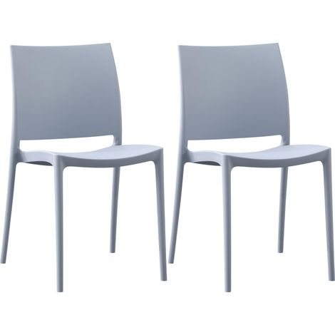 Lot de 2 chaises de jardin Meton Gris clair (1/5)