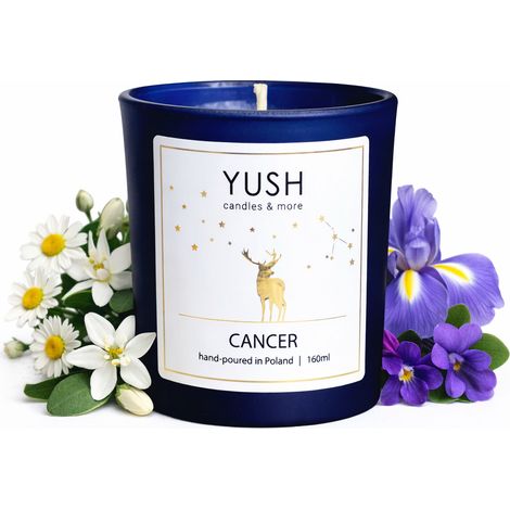 CÁNCER - vela de soja perfumada, signo zodiacal Cáncer Yush, aroma delicado (1/5)