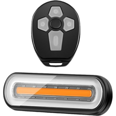 Feu arrière vélo multifonctionnel détection freinage, clignotant étanche, modes d'éclairage, télécommande (VTT/Route)