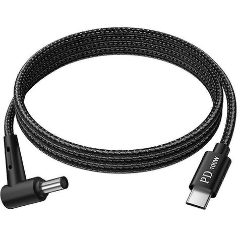 Câble de charge USB-C tressé en nylon PD100W pour ordinateurs portables et appareils électroniques, avec contrôle de la chaleur et faible dégagement de chaleur. (1/5)