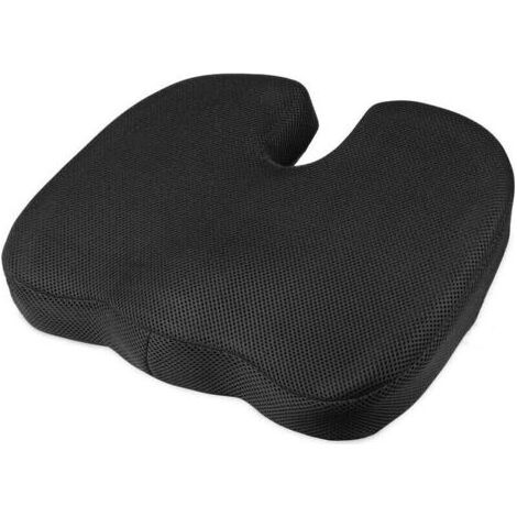 Coussin orthopédique en mousse à mémoire de forme 45x35x7cm – Confort coccyx pour bureau et voiture – Revêtement 3D filet lavable (1/5)