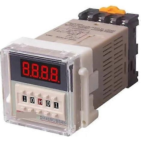 Digitales Zeitverzögerungsrelais DH48S1Z mit LED-Anzeige, präziser Zeitsteuerung, DIN-Schienenmontage, 24 V DC (1/3)