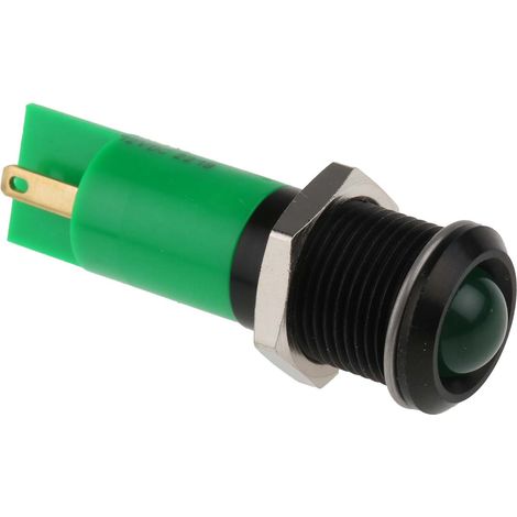 Voyant LED lumineux Vert RS PRO, dia. 14mm, 12V c.c. ( Prix pour 1 )