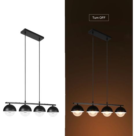 Lustre Vintage, Design en Métal et Verre, Hauteur Ajustable (1/5)