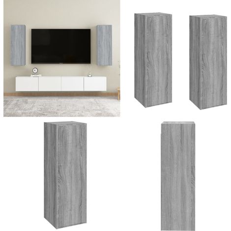 TV-Schränke 2 Stk. Grau Sonoma 30,5x30x90 cm Holzwerkstoff - TV-Schrank - Wandregal - Wohnzimmerschrank - Moderner Schrank - Grau Sonom - Home & Living (1/5)