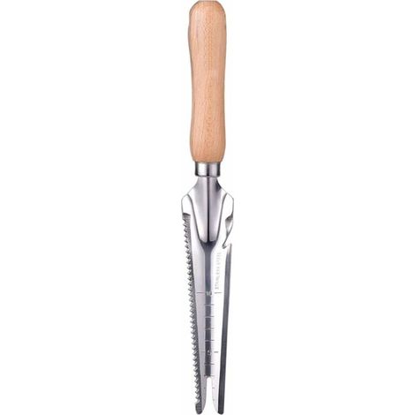 2pcs Edelstahl-Trimmermesser, Garten-Jäten-Schaufel-Edelstahl-Handschneider-Holzgriff-Graben-Umpflanzen-Jäten-Werkzeuge (1/5)