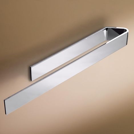1 - Porte-Serviette - Accessoire Salle De Bain - Fixation Adhésive Sans Perçage - Design Moderne Chrome Pour Suspension Serviettes Humides - Intérieur - Chrome - 40cm (1/5)