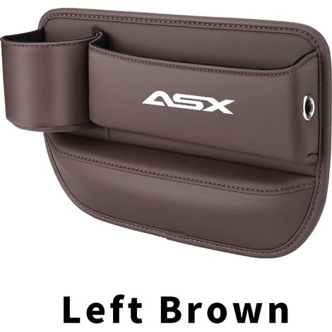 (Marron gauche) Boîte de rangement pour l'espace entre le siège et le porte-gobelet, compatible Mitsubishi ASX 2022, 2023 et 2021. Pochette pour gobelet, téléphone et clés. Accessoires intérieurs en c (1/5)