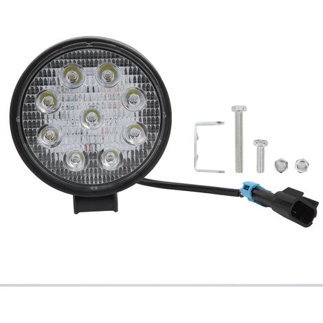 Projecteur LED 9LED 27W pour Voiture, Phare de Travail Rond, Étanche IP67, Universel (1/5)