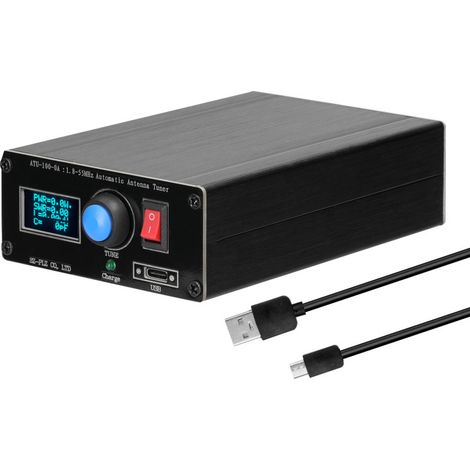 ATU-100-0A Mini coupleur d'antenne automatique 1,8-55 MHz, écran OLED 0,91 pouce, boîtier en alliage d'aluminium, batterie 1800 mAh (1/5)