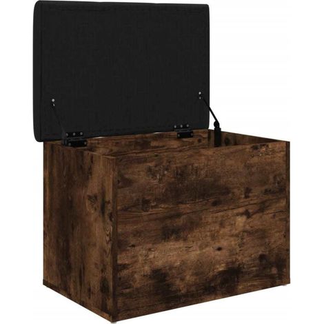 Storage Bench Smoked Oak 62x42x45 cm Engineered Wood vidaXL