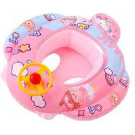 Aufblasbarer Baby-Badering – Autoförmiger Badering mit drehbarem Lenkrad und Hupe – Für Pool, Garten, Strand – 1 Stück (1/5)