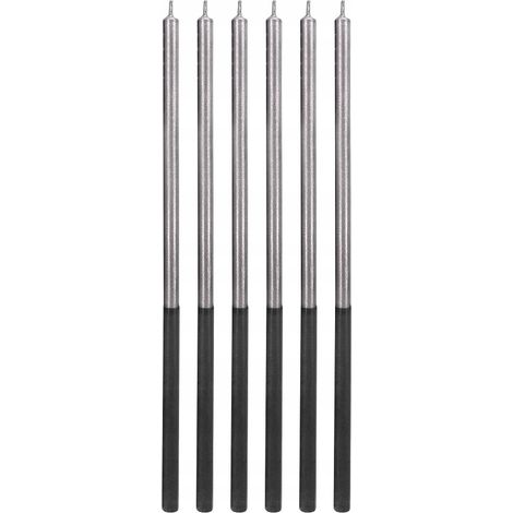 Platinkerzen, silberfarben, Höhe 14,5 cm, 6 Stück.