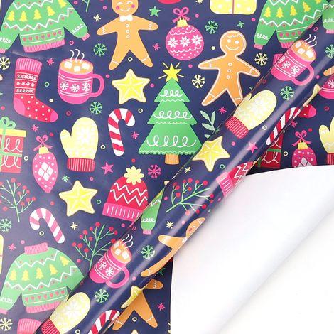 Papier cadeau de Noël grand format (43 cm de large x 3 m de long), joli rouleau de papier cadeau