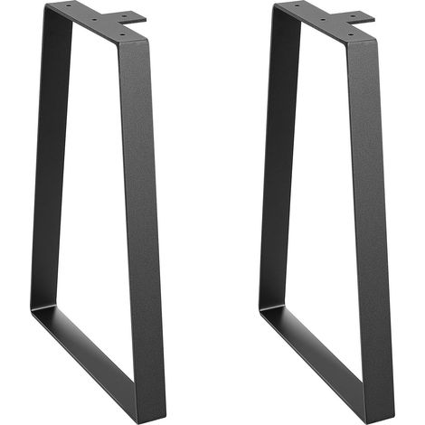 Pieds de table trapézoïdaux en acier noir 406,4 mm, lot de 2, robustes, installation rapide, charge max 181,4 kg pour meubles modernes. (1/5)