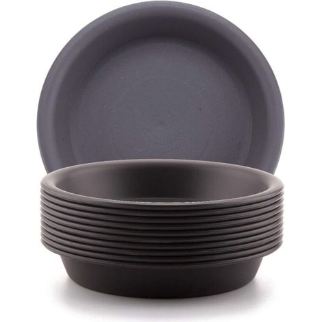 14cm Pot en Plastique pour Plantes Succulentes. Soucoupe Plate pour Retenir l'Eau. Paquet de 10