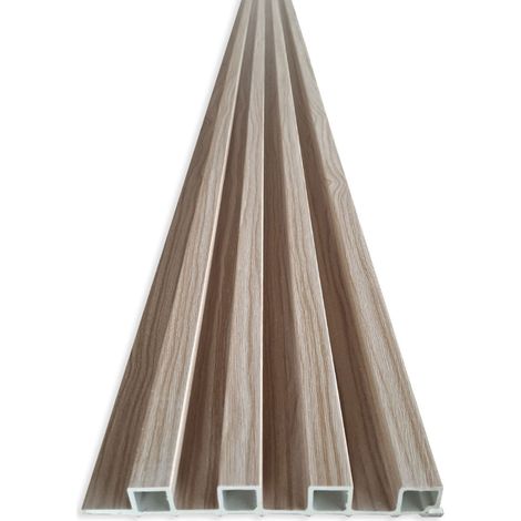 Natural - Panneau effet bois à lattes en WPC haute densité - KIT DE 4,8 m²