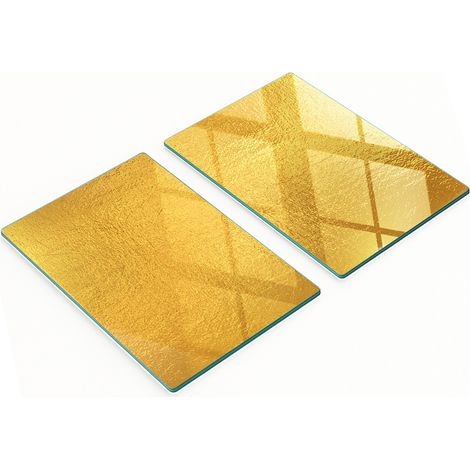 Planches à découper et de service décoratives en verre, feuille jaune, 2 x 40 x 52 cm (1/5)