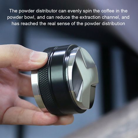 Ortviai Distributeur et Tasseur Café 2-en-1 en Acier Inoxydable 304, Réglable Hauteur, 53 mm, Motif Diamant Anti-dérapant (1/5)