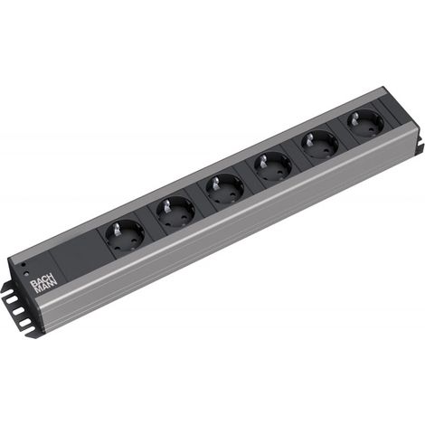 Bachmann Handwerkerleiste multiprise 6 prises noir gris (1/2)
