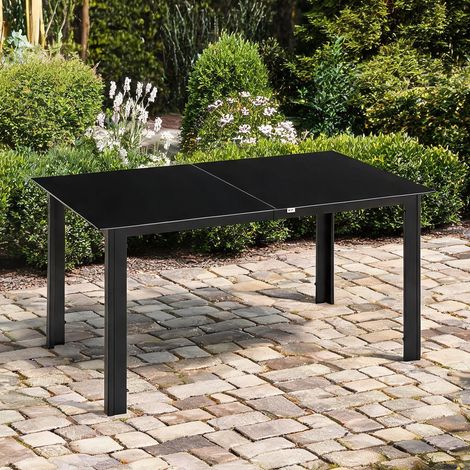 Table de jardin en aluminium gehärtetes Glas 150 x 90 x 74 cm (1/5)