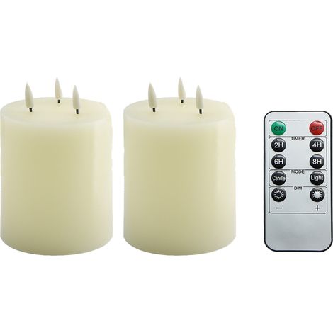Lumière blanche chaude Télécommande 10 touches + 3 bougies simulation de balle piles non incluses lumières d'ambiance décoratives 2pcs (1/5)