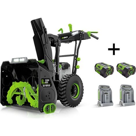EgoPower SNT2400E Souffleuse à neige à moteur sans balais 61cm avec 2 batteries et 2 charges