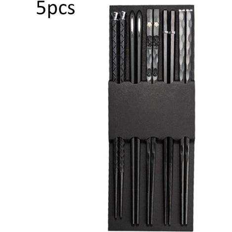 Baguettes En Alliage - 24 cm - Antidérapantes - Pour Cuisine Maison Et Restaurant - 5 Paires (1/5)
