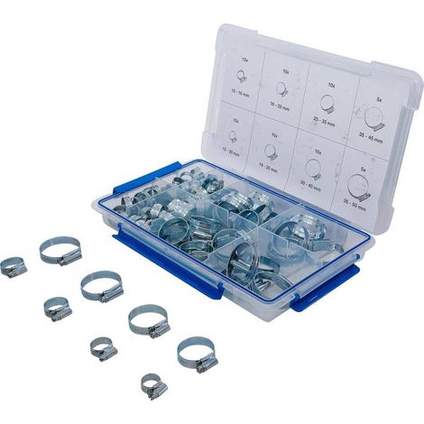 Assortiment de 80 Colliers de Tuyau Flexible - Acier Inoxydable - Fixation Solide et Durable, 80 pcs - D-Work