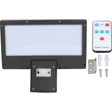 90-LED solar street light, IP65 rated, waterproof outdoor lamp with human body sensor, for pathways and gardens (1/5)