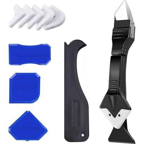10pcs Ensemble d'outils de Calfeutrage en Silicone, Outil de Finition de Dissolvant de Coulis de Lissage de Silicone 3 en 1, Grattoir de Truelle en Silicone, pour Cuisine de Salle de Bain (1/5)