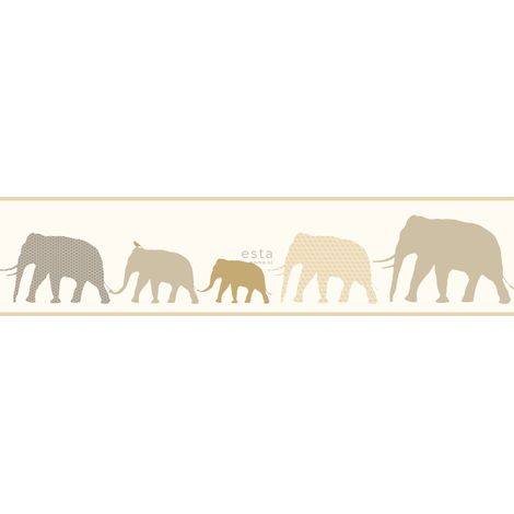 Frise papier peint intissé xxl éléphants - 50 x 400 cm de ESTAhome (1/2)