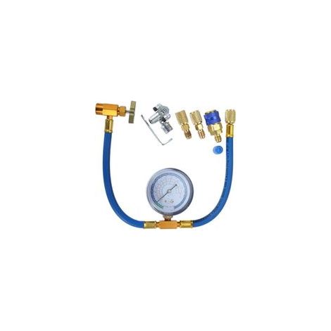 Tuyau de recharge R134A AC avec manomètre et kit de valve BPV31, tuyau SAE de 6.35 mm pour port R12 R22 (1/4)