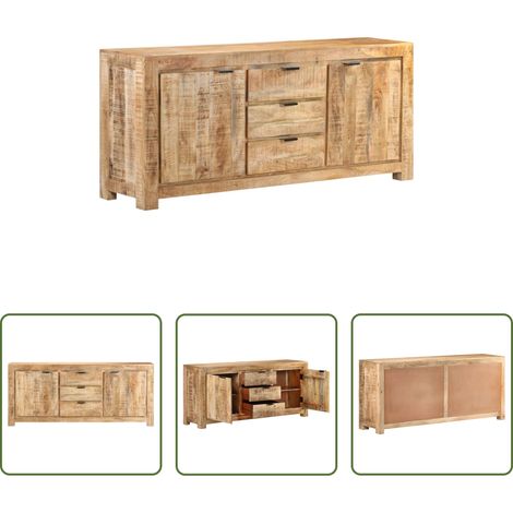 Armoire de rangement -  Buffet 175x40x75 cm Bois de manguier brut (1/5)
