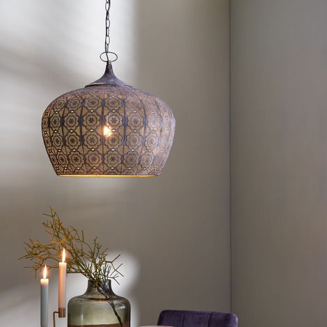 Lámpara colgante - dorado - Emine - metal - Ø 51cm - E27 - (1/4)