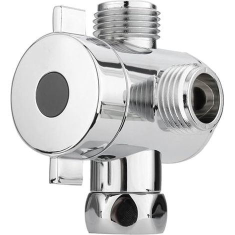 (Confezione da 3) Rubinetto deviatore a 3 vie, braccio doccia con getto a spruzzo per bagno, adattatore a 3 vie (cromato) (1/4)