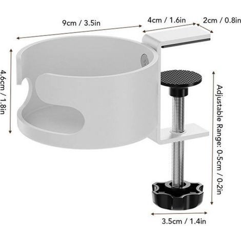Porte-Gobelet - Bureau - Acier Au Carbone Et ABS - Pour Tasse À Café Tasse À Thé Bouteille D'eau - 9 X 4,6 Cm - 1 Pièce (1/4)