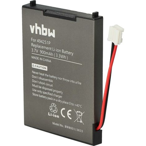 vhbw Battery Replacement for Audioline 494521P, 494251P, BPCK1500LI for Baby Monitor, Babyphone (900mAh, 3.7 V, Li-Ion)