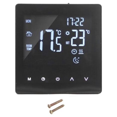 Thermostat numérique, écran LCD, programmable, intelligent, tactile, pour chauffage de l'eau au sol, noir, AC90-240 V, K2MRH3A
